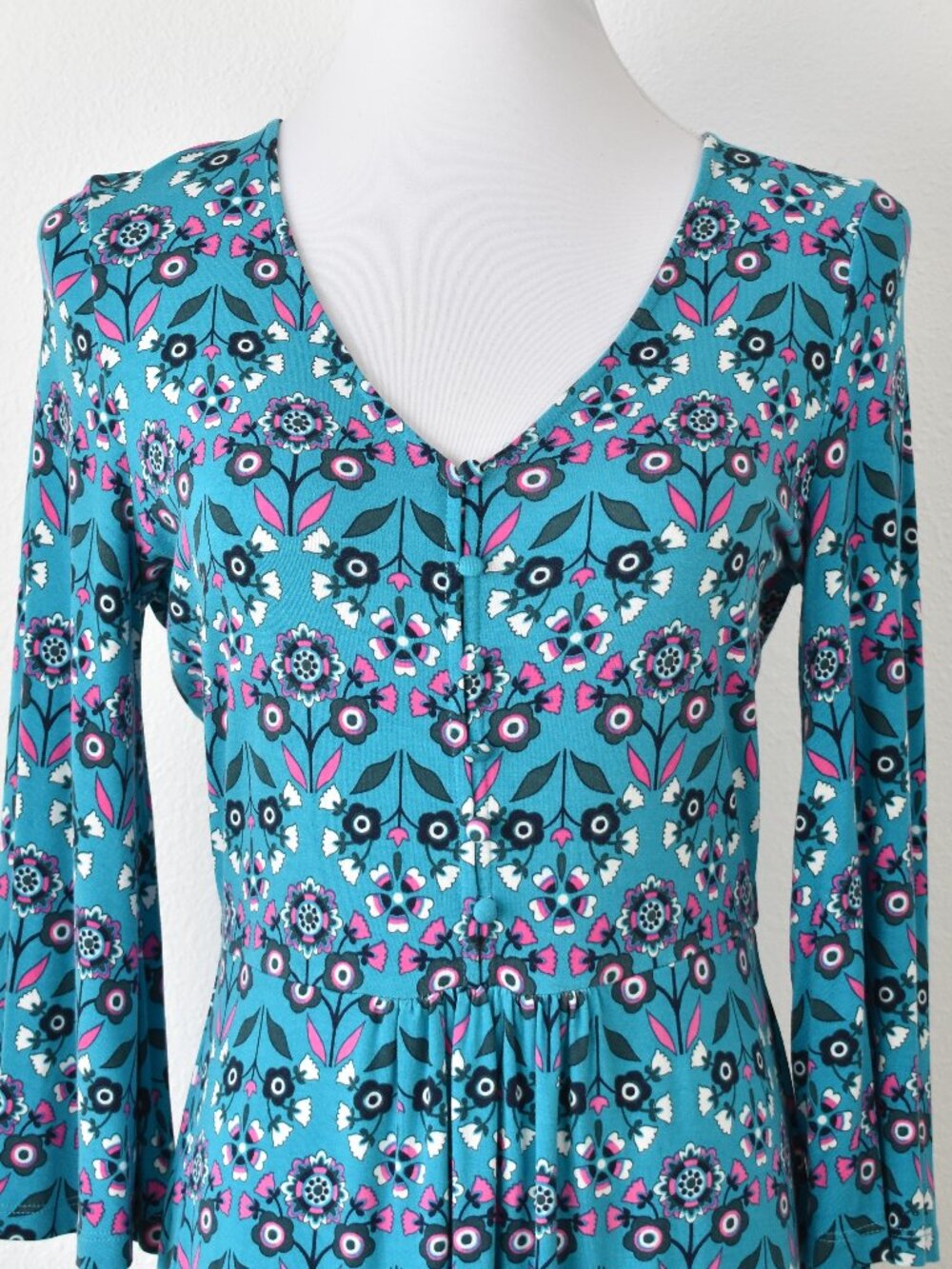 Boden Scarlett Jersey Tunic Blue Floral - 6 - Picture 2 of 10